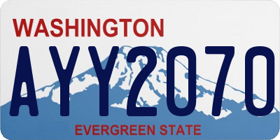 WA license plate AYY2070