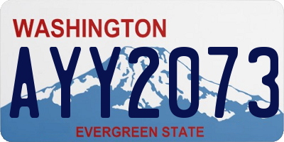 WA license plate AYY2073