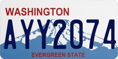 WA license plate AYY2074