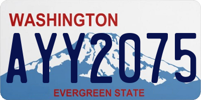 WA license plate AYY2075