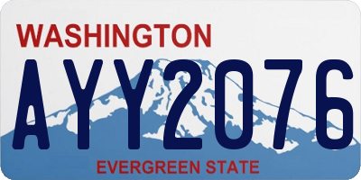 WA license plate AYY2076