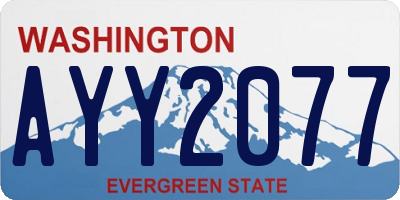 WA license plate AYY2077