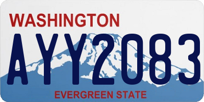 WA license plate AYY2083