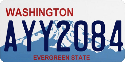 WA license plate AYY2084