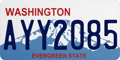 WA license plate AYY2085