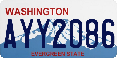 WA license plate AYY2086