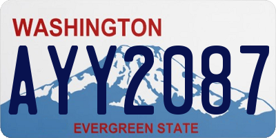 WA license plate AYY2087