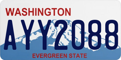 WA license plate AYY2088