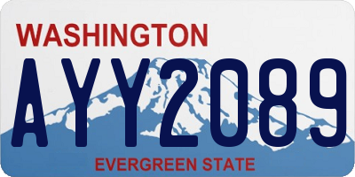 WA license plate AYY2089