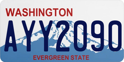 WA license plate AYY2090