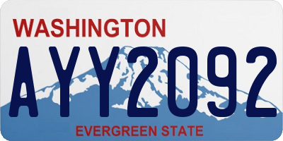 WA license plate AYY2092