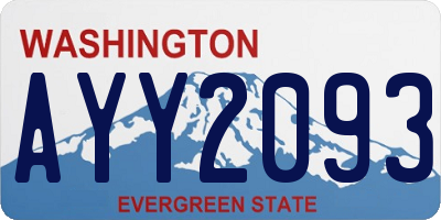 WA license plate AYY2093