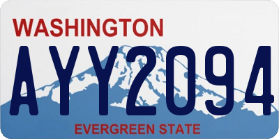 WA license plate AYY2094