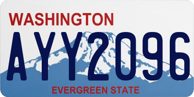 WA license plate AYY2096