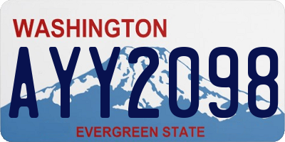 WA license plate AYY2098