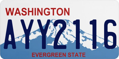 WA license plate AYY2116