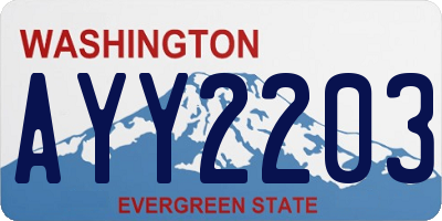 WA license plate AYY2203