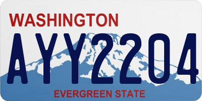 WA license plate AYY2204