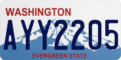 WA license plate AYY2205