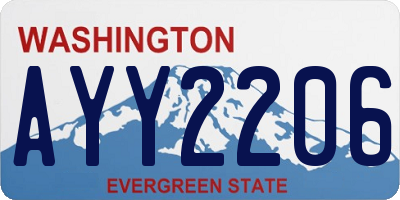 WA license plate AYY2206