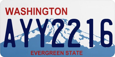 WA license plate AYY2216