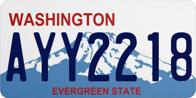 WA license plate AYY2218