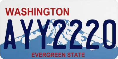 WA license plate AYY2220