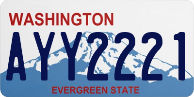 WA license plate AYY2221