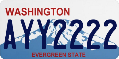 WA license plate AYY2222