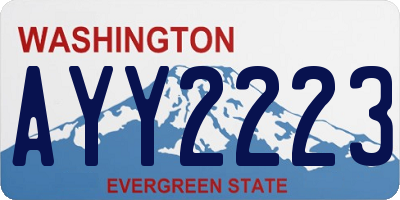 WA license plate AYY2223