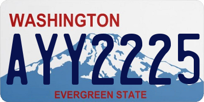 WA license plate AYY2225