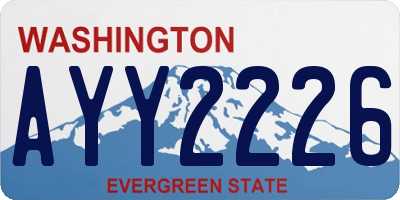 WA license plate AYY2226