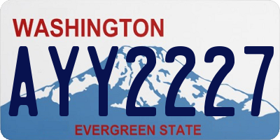 WA license plate AYY2227