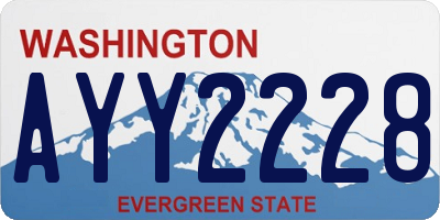 WA license plate AYY2228