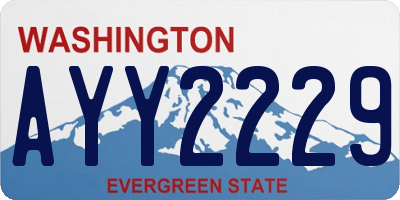 WA license plate AYY2229