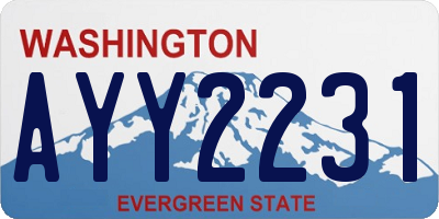 WA license plate AYY2231