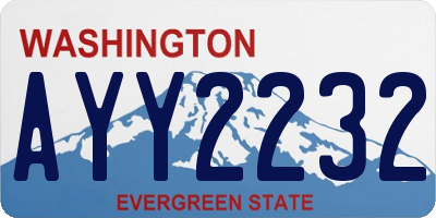 WA license plate AYY2232