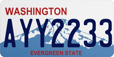 WA license plate AYY2233