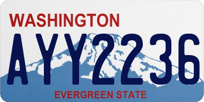 WA license plate AYY2236