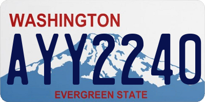 WA license plate AYY2240