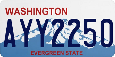 WA license plate AYY2250