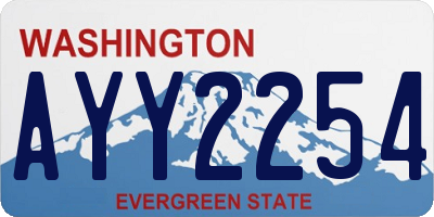 WA license plate AYY2254