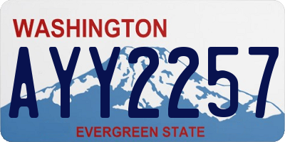 WA license plate AYY2257