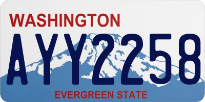 WA license plate AYY2258