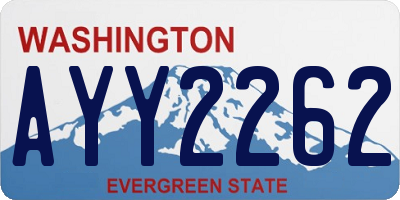 WA license plate AYY2262