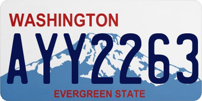 WA license plate AYY2263