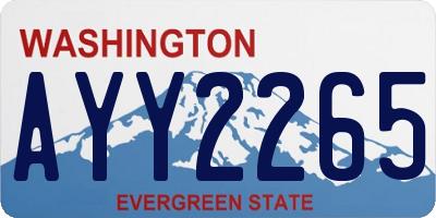 WA license plate AYY2265