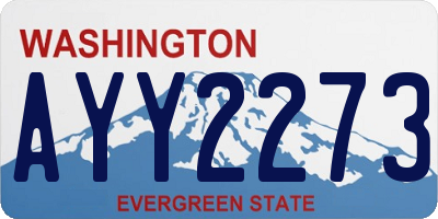 WA license plate AYY2273