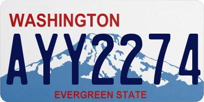 WA license plate AYY2274