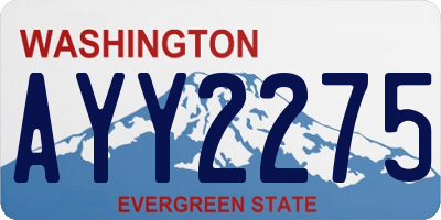 WA license plate AYY2275